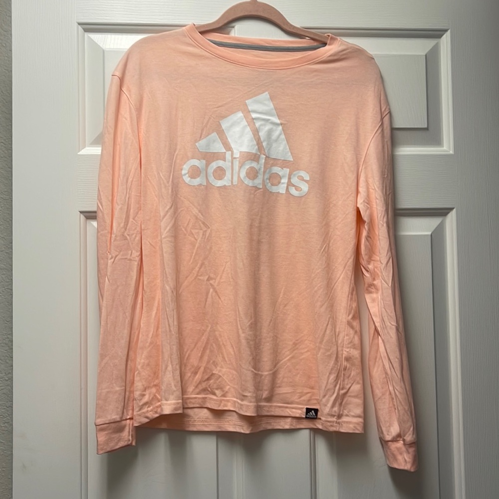 Adidas pink on-the-go performance tee